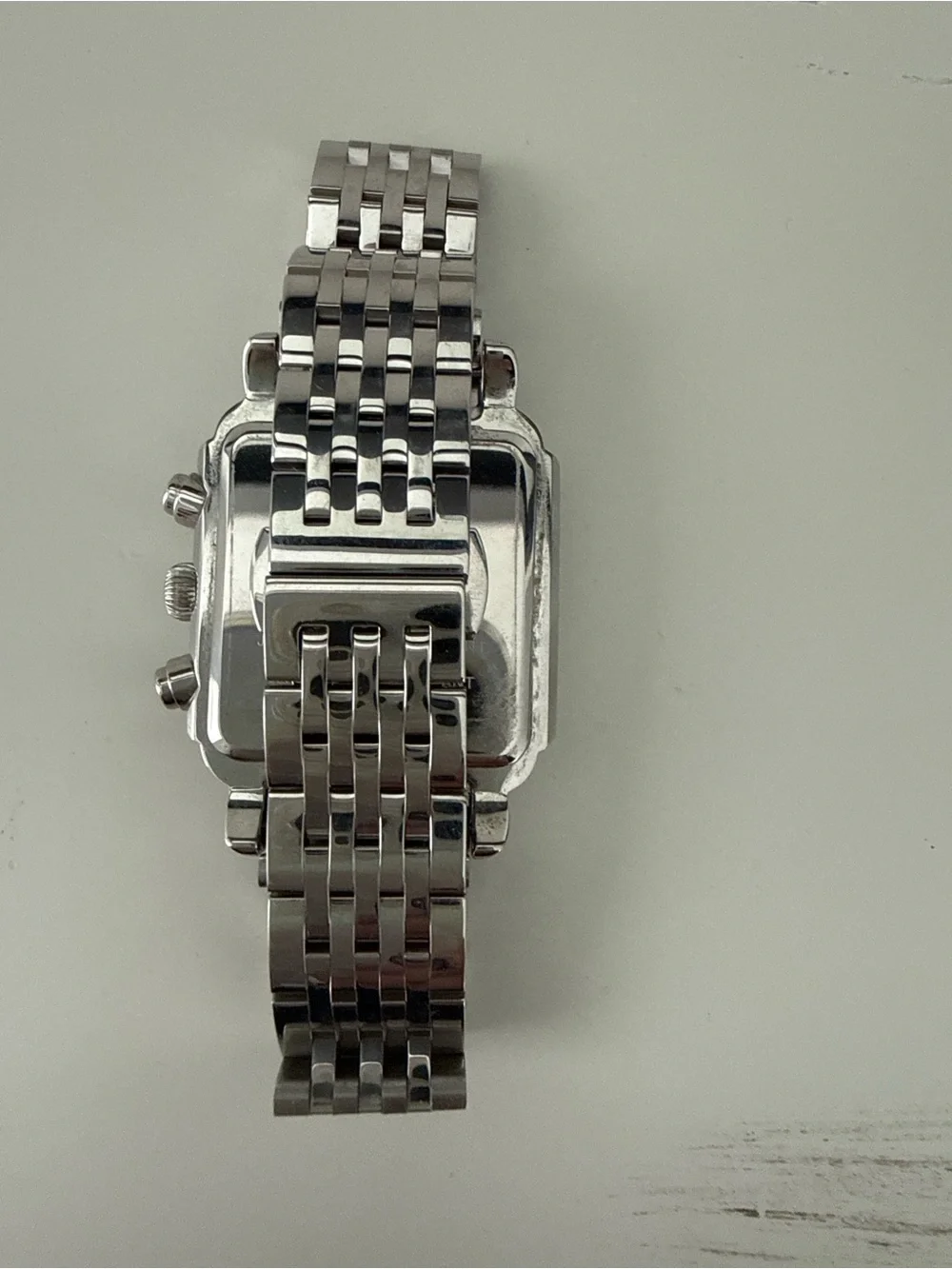 Women's Silver Crystal Square Chronograph Watch